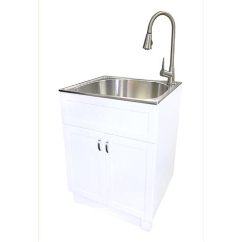 utility cabinet with faucet and stainless steel sink|freestanding stainless steel sink.